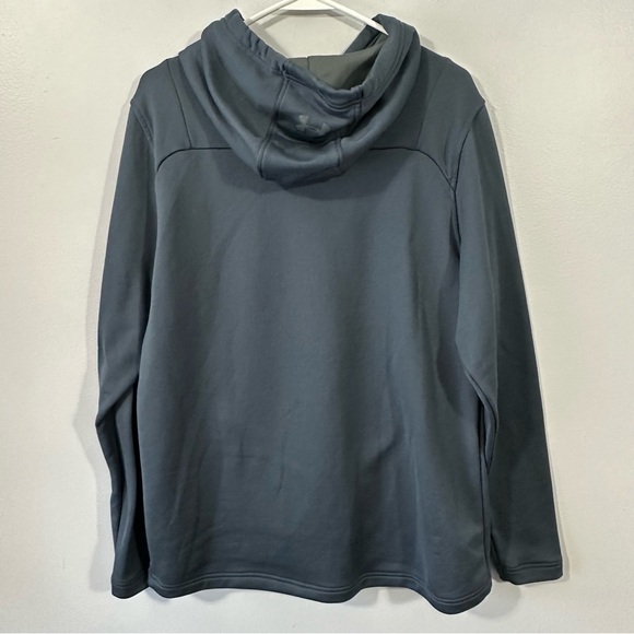 Under Armour Tech Terry Mountain Graphic Men's Dark Blue Gray Hoodie Size Large - Picture 4 of 5